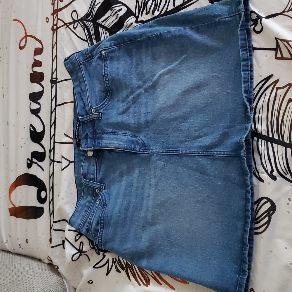Calvin Klein Blue Denim Mini Skirt
